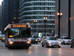 Bus #1233 at Michigan and Roosevelt working route #4 Cottage Grove on May 17, 2008. (Photo by Kevin Zolkiewicz)