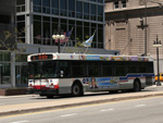 Bus #1638 at Michigan and Roosevelt working as a Red Line shuttle bus on May 17, 2008. (Photo by Kevin Zolkiewicz)