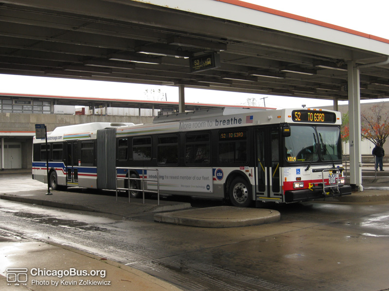 Bus #4008 at the Kedzie Orange Line Station working route #52 Kedzie/California on November 14, 2008. (Photo by Kevin Zolkiewicz)
