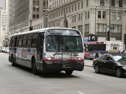 Bus #4445 at Michigan and South Water working route #145 Wilson/Michigan Express on June 6, 2008.