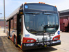 Prototype bus #500 at Skokie Shops on June 17, 2006. The 500-series buses features a modified paint scheme to help differentiate them from standard CTA buses. (Photo by Robert Madison)