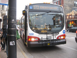Bus #530 at Halsted and Armitage working route #173 University of Chicago-Lakeview Express on April 25, 2008. (Photo by Tony Coppoletta) Bus #530 at Halsted and Armitage working route #173 University of Chicago-Lakeview Express on April 25, 2008.
