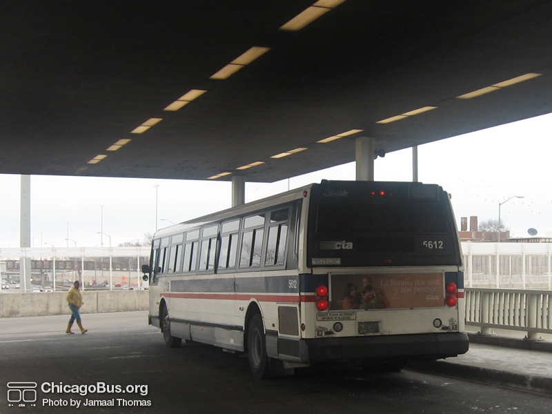 Bus #5612 at the 95th/Dan Ryan terminal working route #112 Vincennes/111th on February 24, 2007. (Photo by Jamaal Thomas)