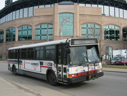 Bus #5688 on 35th, in front of US Cellular Field, working route #35 35th on March 29, 2005.
