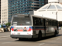 Bus #5718 at Wacker and State working route #10 Museum of Science and Industry on June 3, 2006.