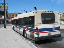 Bus #5826 at the Howard Red Line terminal on April 13, 2004.