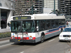 Bus #5848 at State and Wacker working route #36 Broadway on February 28, 2004.