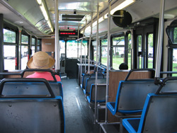 The interior of bus #5852 while working route #201 Central/Ridge on July 9, 2004.