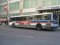 Bus #6037 at Washington and State on February 26, 2004.