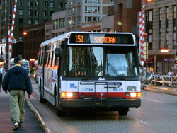 Bus #6070 at Michigan Ave. Bridge working route #151 Sheridan on June 12, 2006.
