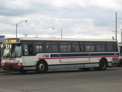 Bus #6093 at the 103rd Garage turnaround working route #14 Jeffery Express on April 1, 2007.