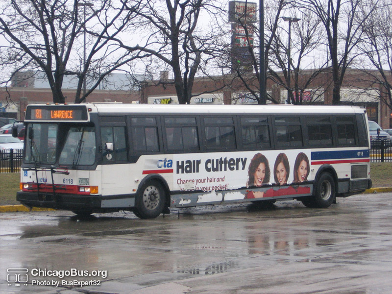 Bus #6118 while on layover at the Jefferson Park Blue Line Station on March 27, 2008. (Photo by BusExpert32)