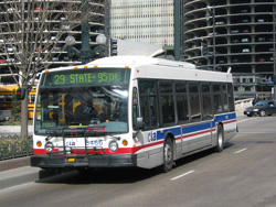 Bus #6466 at State and Wacker working route #29 State on February 28, 2004.