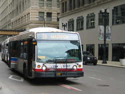 Bus #6741 at Washington and Wacker working route #20 Madison on April 28, 2004.