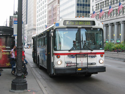 Bus #7324 at Michigan and Monroe working route #6 Jeffery Express on August 5, 2003.
