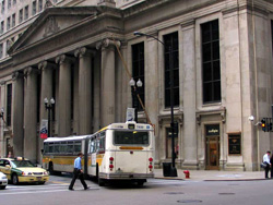 Bus #7400 at LaSalle and Jackson on July 30, 2004.