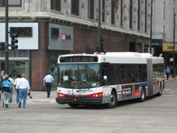 Bus #7501 at Washington and Michigan working route #14 Jeffery Express on April 28, 2004.