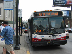 Bus #7570 at Addison and Clark on June 30, 2004.