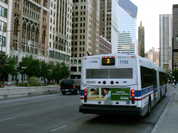 Bus #7722 on Michigan between Madison and Washington working route #3 King Drive on June 12, 2006.