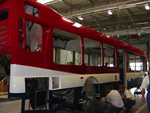 NABI employees work on the assembly of CTA's NABI 45C-LFW CompoBus prototype in 2004 at the NABI plant in Anniston, AL. Special thanks to "Family Guy" for providing these rare assembly photos. (Photo by Frank R.)