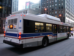 Bus #809 at South Water and Michigan working route #124 Navy Pier on March 10, 2007.