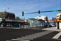 Boarding station concept design at Ashland/Chicago. CTA rendering.