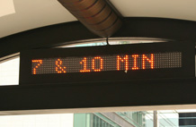 Bus Tracker LED sign at Madison/Jefferson
