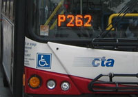 Run number display on a 7500-series NABI bus.